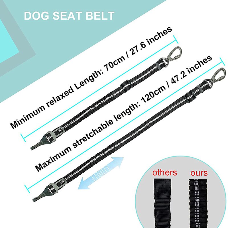 Elastic Bungee Adjustable Dog Car Strap Belt