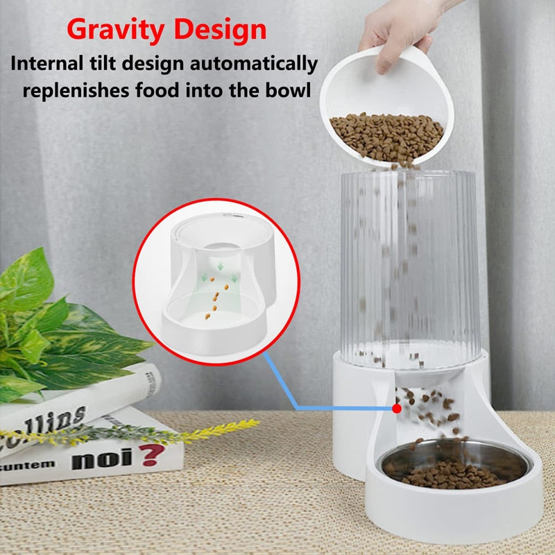 3.8L Pet Stainless Steel Bowl Food Dispenser