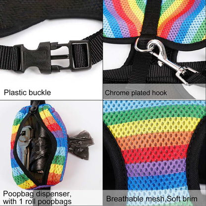 Rainbow Pet Chest Walking Vest