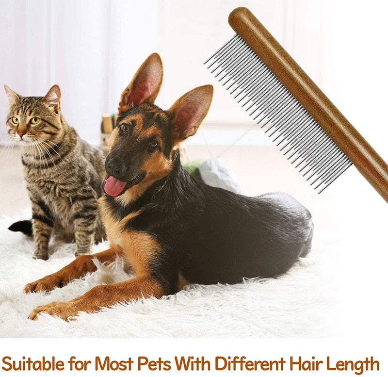 Professional Wood Handle Dog Combs