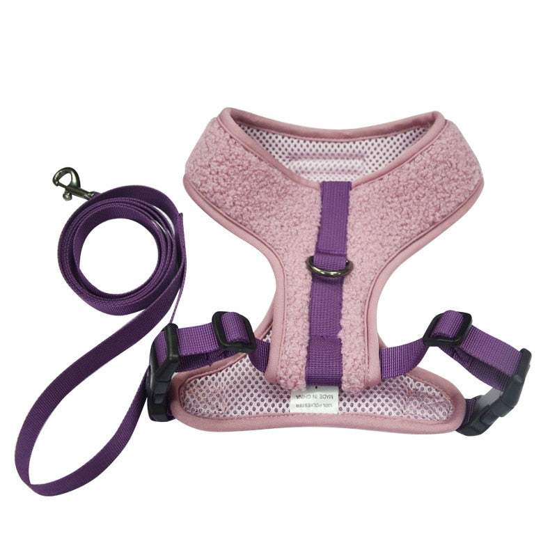 Fuzzy Fleece Fabric Dog Harness