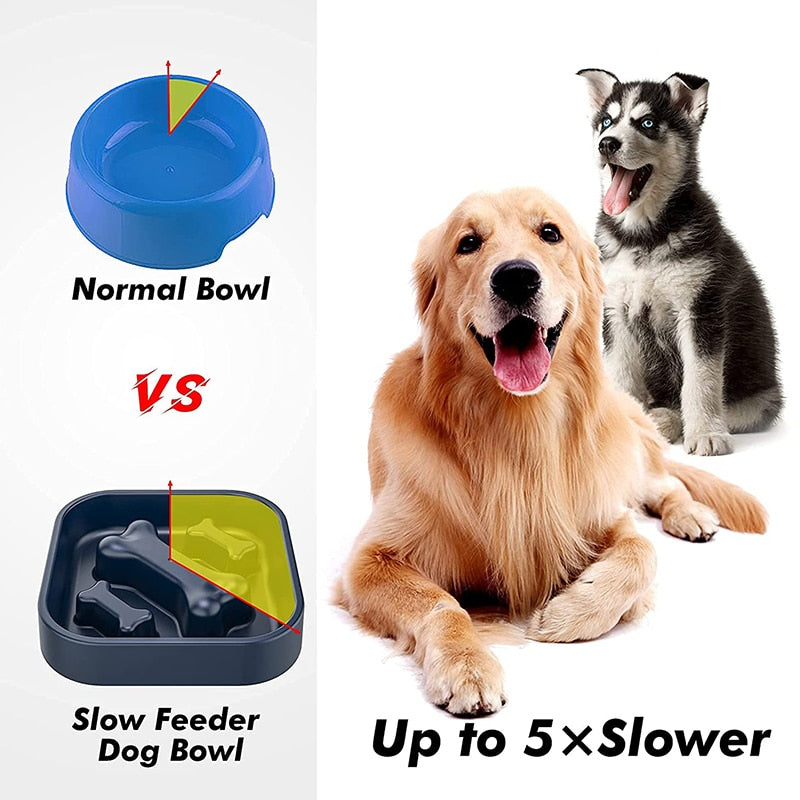 Fun Bone Shaped Dog Slow Feeder