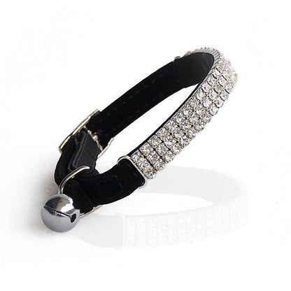 PU Leather Rhinestone Cat Collars