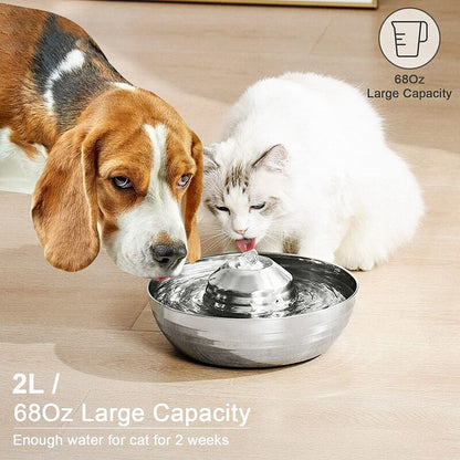 2L Stainless Steel Pet Drinking Fountains