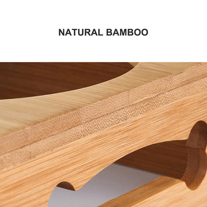 Bamboo Stand Double Dog Bowl