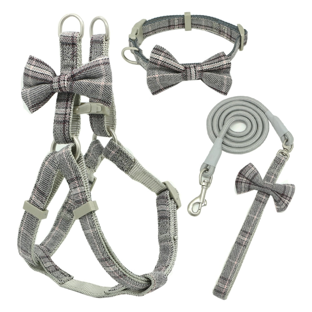 Lovely Bow Soft Pet Harness Set