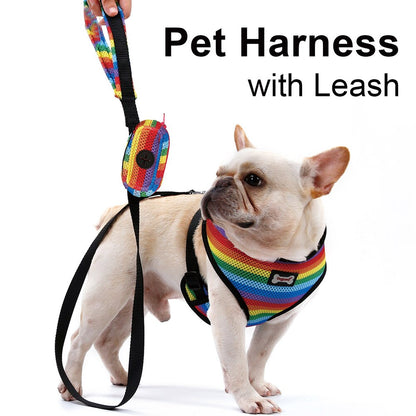 Rainbow Pet Chest Walking Vest