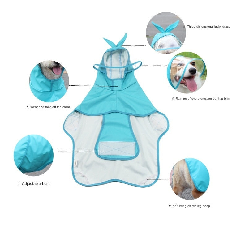 Cute Kerky Dog Raincoat