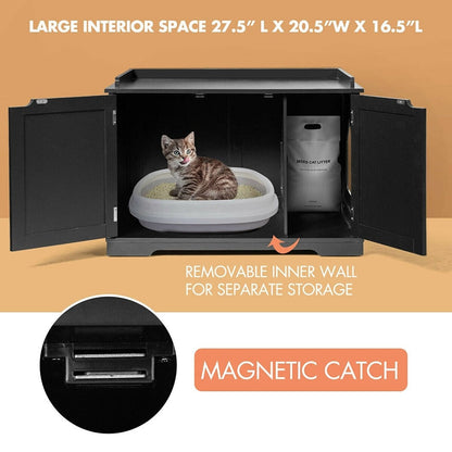 Sturdy Wood Cat Litter Box Furniture