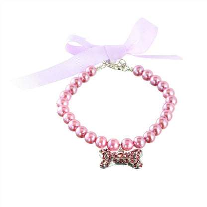 Fashion Dog Pearl Necklace Collar