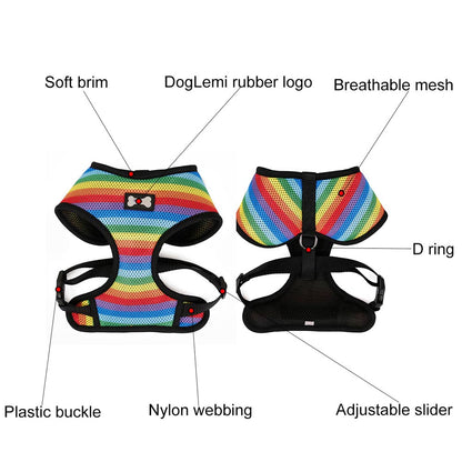 Rainbow Pet Chest Walking Vest