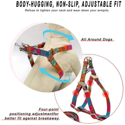 Retro Bohemia Dog Harness & Leash