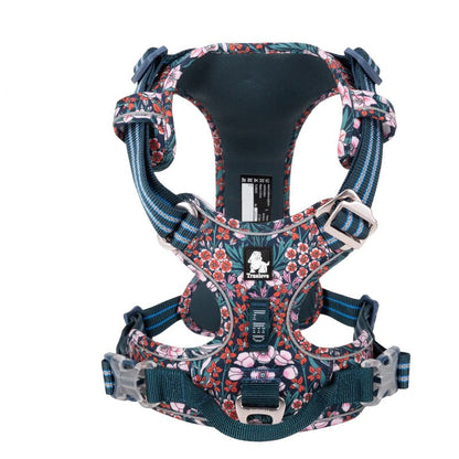 Floral No Pull Reflective Dog Harness