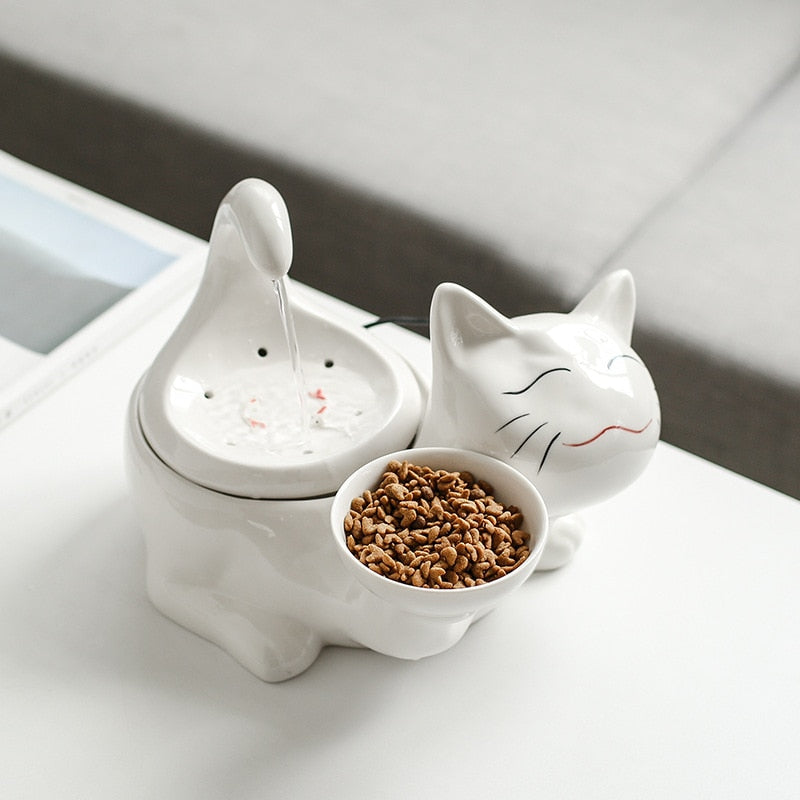 2L Ceramic Cat Water Fountain