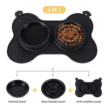 3 in 1 Multifunctional Design Dog Bowl