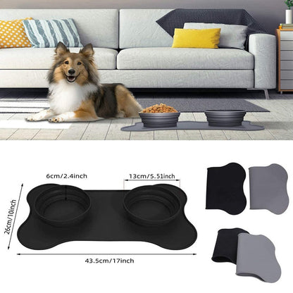 Raised Edges Portable Dog Bowl