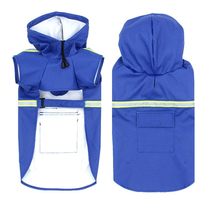 PU Leather Hooded Dog Raincoats