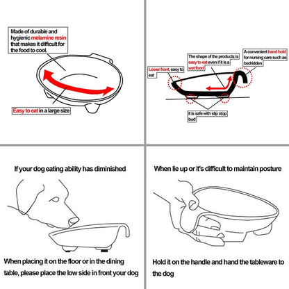 Melamine Hand Supported Dog Bowls