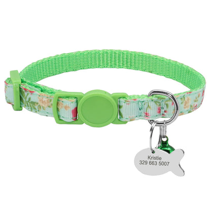 Floral Cat Collar With Bell