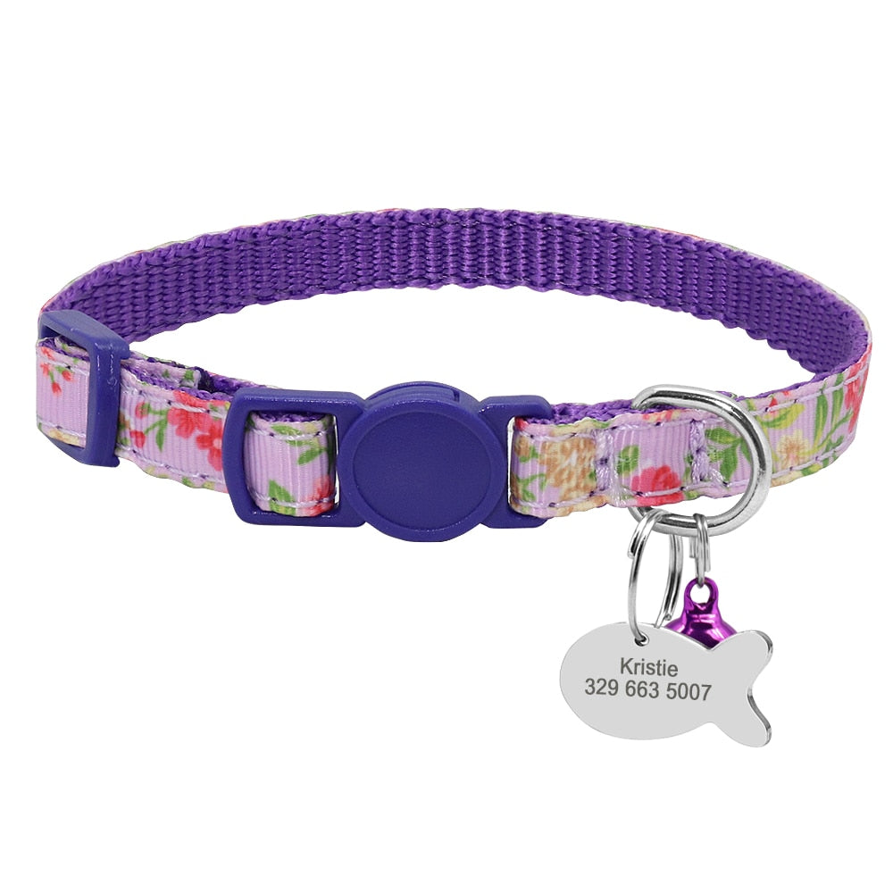 Floral Cat Collar With Bell