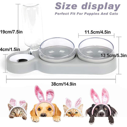 3 In 1 Pet Double Food Bowl