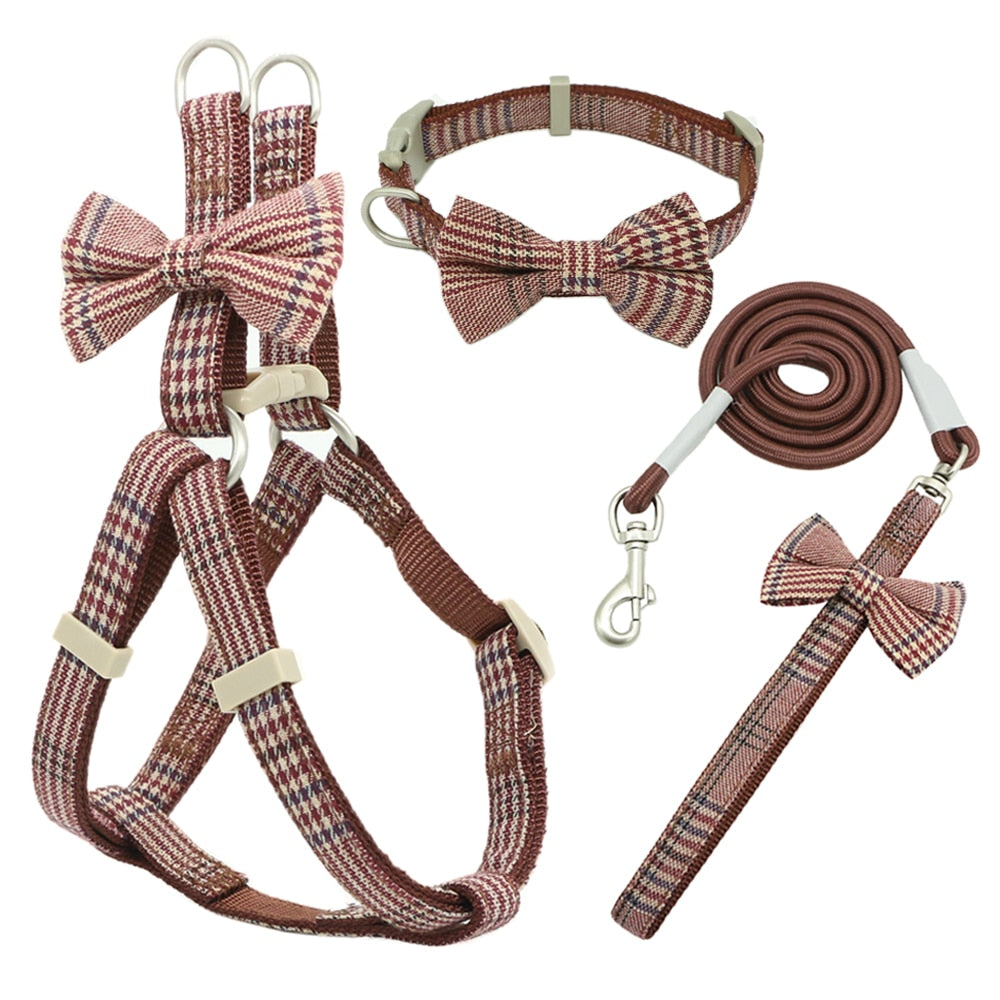 Lovely Bow Soft Pet Harness Set