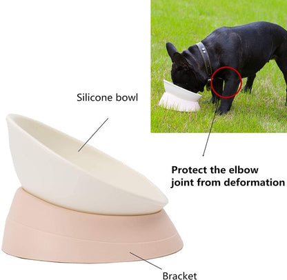 Resin Raised Tilted Dog Bowl