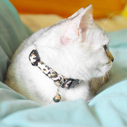 Leopard Print Cat Collar With Bell