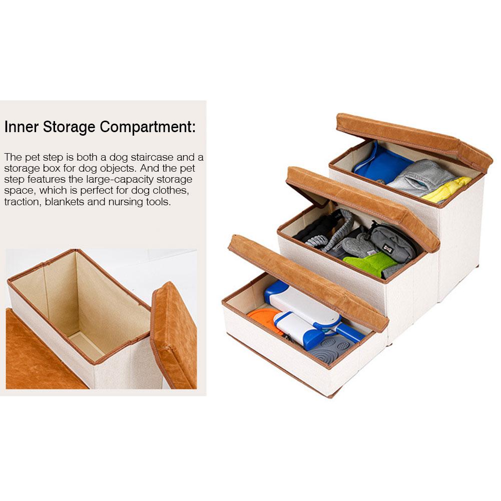 3 Steps Pet Stairs With Storage