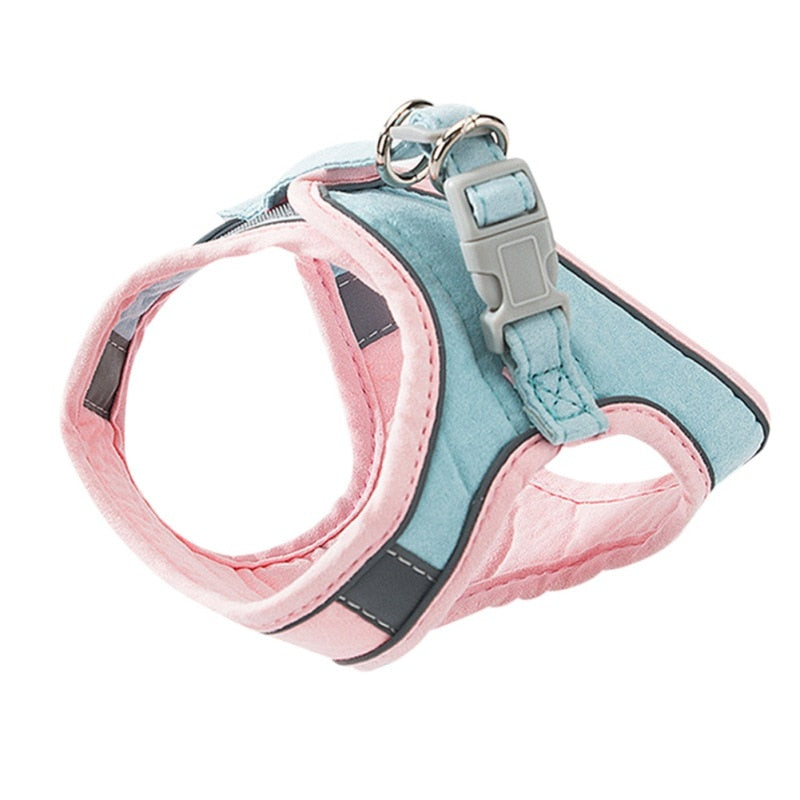 Suede Fabric Cat Harness Leash