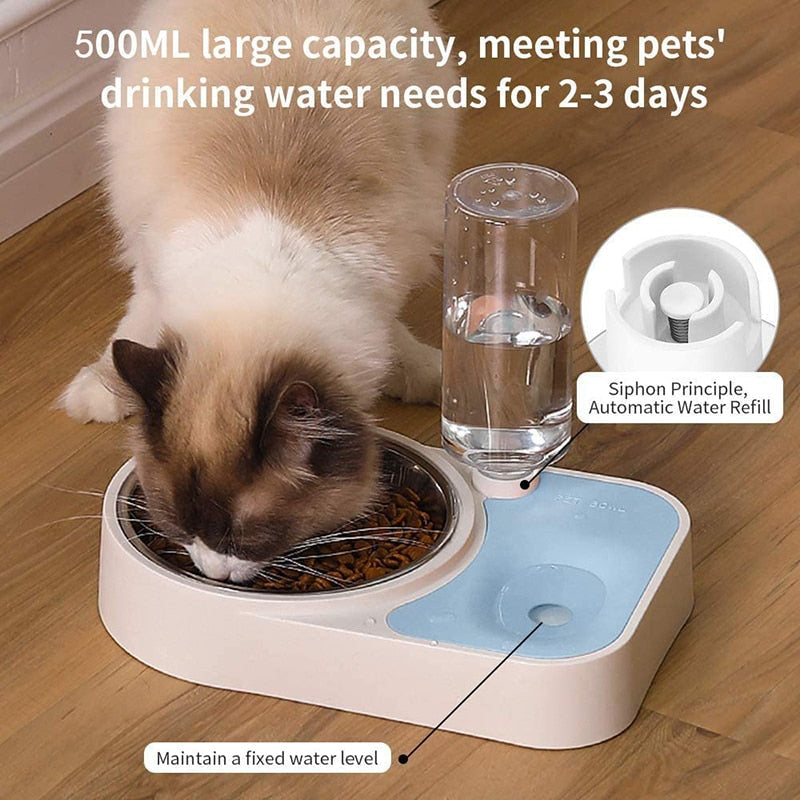 500ml 2 In 1 Stainless Steel Dog Bowl