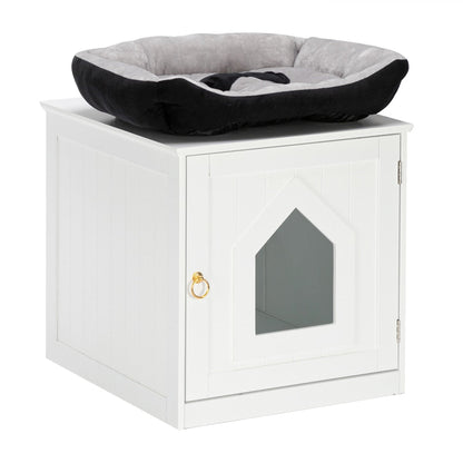 Sturdy Wood Cat Litter Box Furniture