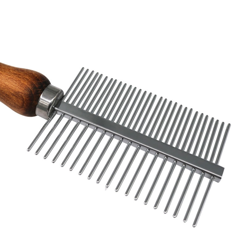 Dual Sided Wooden Dog Comb