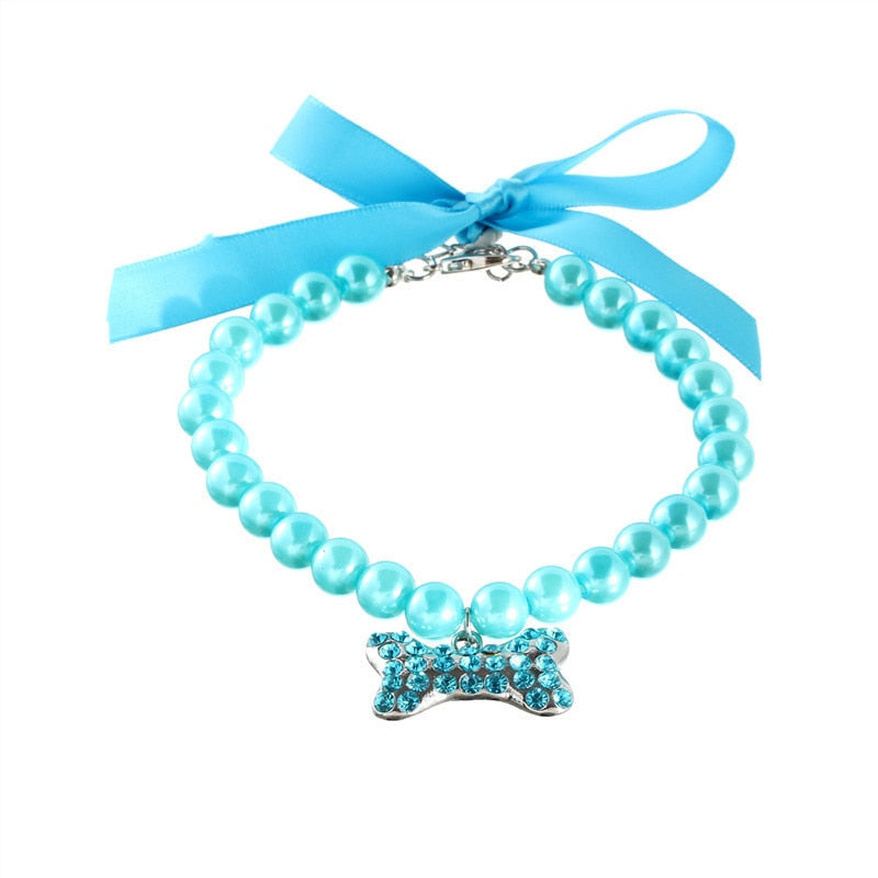 Fashion Dog Pearl Necklace Collar