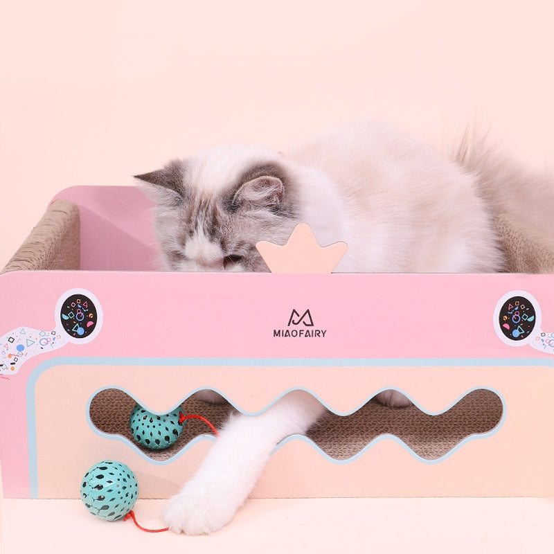 Interactive Cat Scratcher With Bell