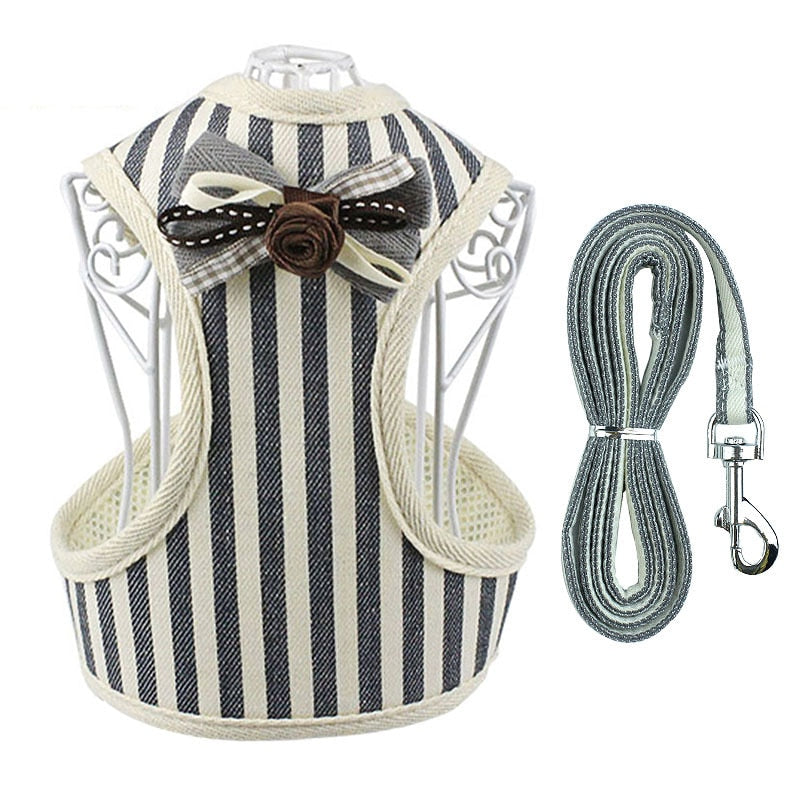 Fashion Striped Small Dog Harness