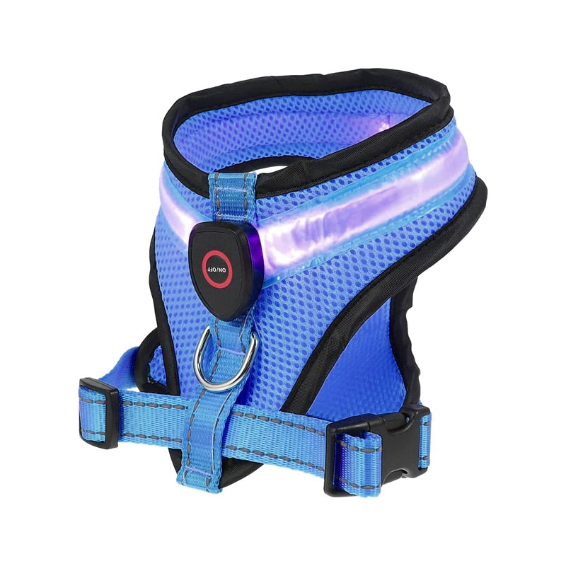 Reflective Mesh LED Light Dog Harness