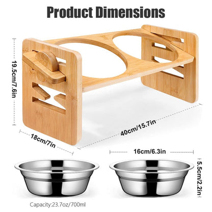 Bamboo Elevated Dog Bowls