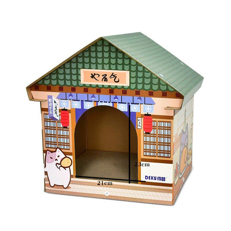 Japanese Cat House With Scratch Pad