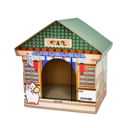 Japanese Cat House With Scratch Pad