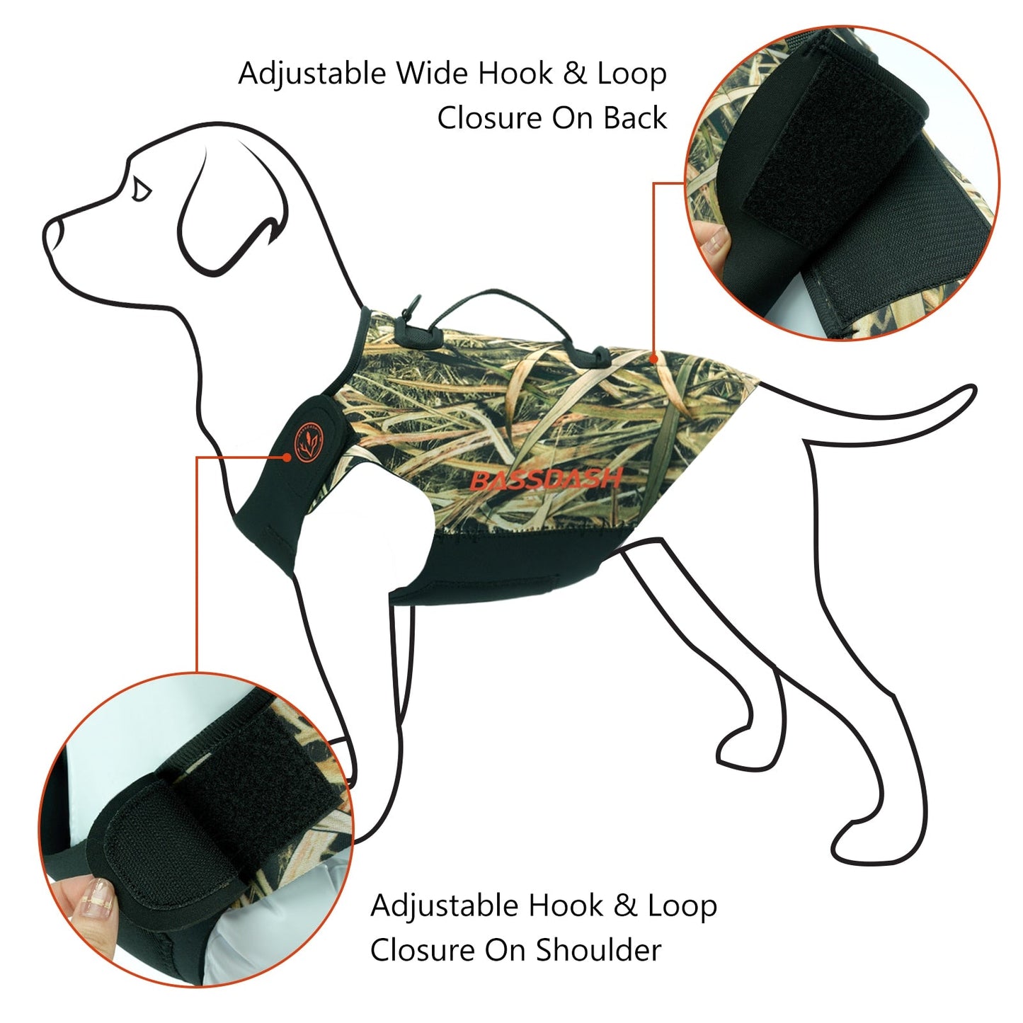 Camo Neoprene Adjustable Dog Vest