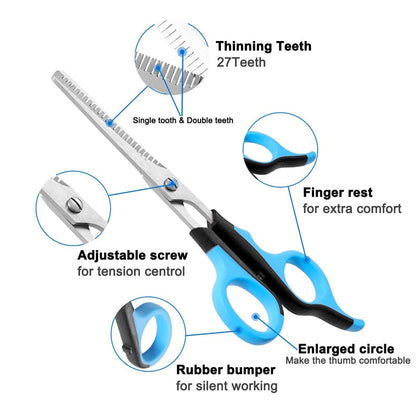 Ergonomic Dog Straight Scissors Set