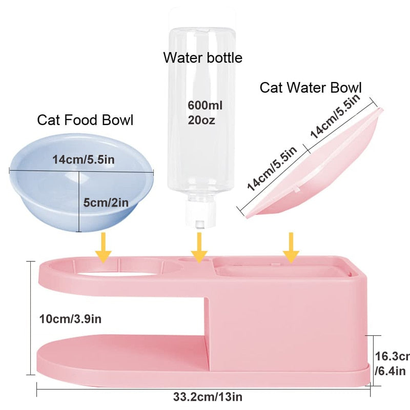 600ml Raised Double Pet Bowl