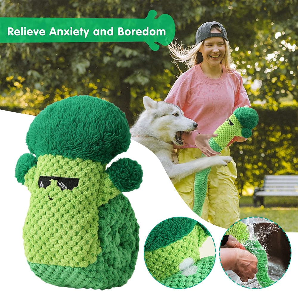 Broccoli Pet Squeaky Snuffle Toy