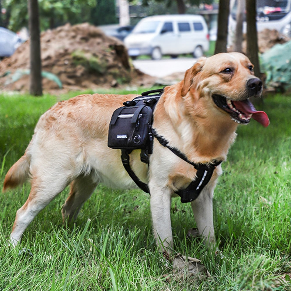 Reflective Saddle Bag Dog Tactical Harness