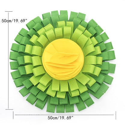 Green Flower Fun Pet Snuffle Mat