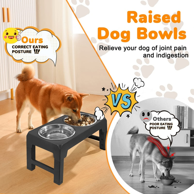 4 Heights Stainless Steel Raised Dog Bowl