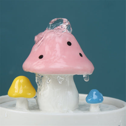 1.6L Ceramic Mushroom Cat Water Fountain