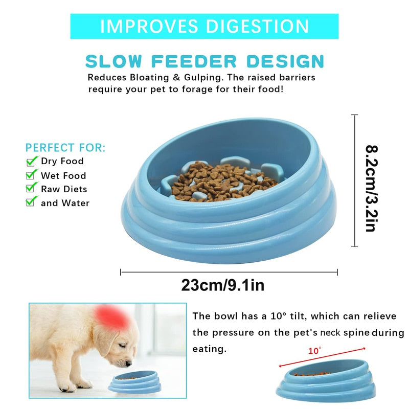 Bite Resistance Pet Slow Feeder Bowl