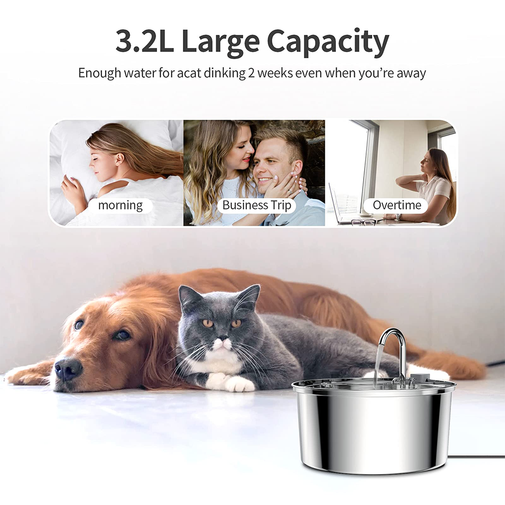 3.2L Stainless Steel Pets Water Dispenser